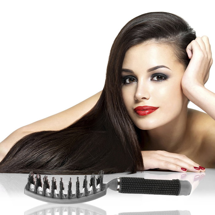 Cosmetic Club Cepillo Pelo Desenredante Rosa Palo Gris 7,5x24,5 cm