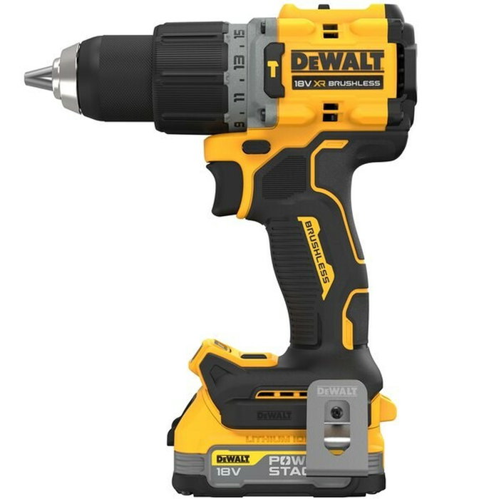 DeWalt Taladro Percutor Compacto DCD805E2T-QW 18V con 2 Baterías POWERSTACK y Cargador