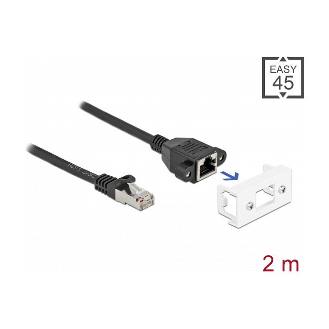 DeLOCK Cable de extensión de red Easy 45 Cat.6A S/FTP RJ45 macho a hembra 2 m DeLOCK Cable de extensión de red Easy 45 Cat.6A S/FTP RJ45 macho a hembra 2 m