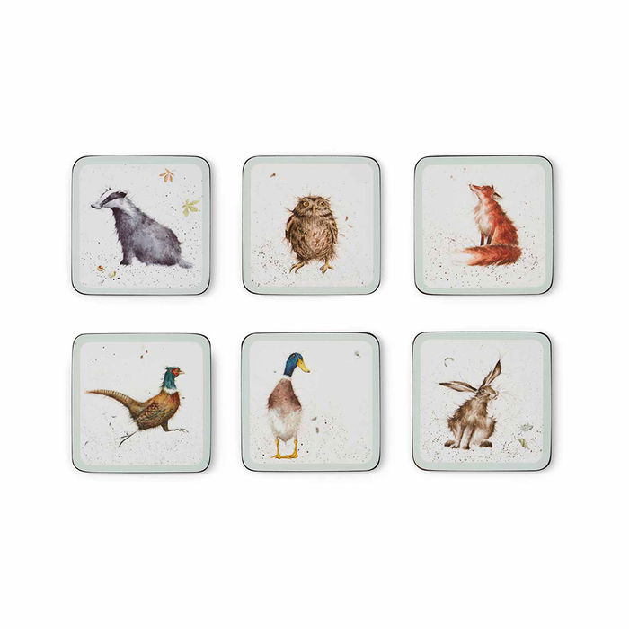 Royal Worcester Set 6 Posavasos Colección Wrendale Design 10,5x10,5x0,5 cm Royal Worcester Set 6 Posavasos Colección Wrendale Design 10,5x10,5x0,5 cm