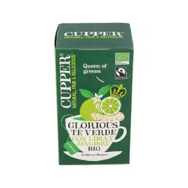 CUPPER Té Verde con Lima y Jengibre Infusión Bio 20 Bolsitas