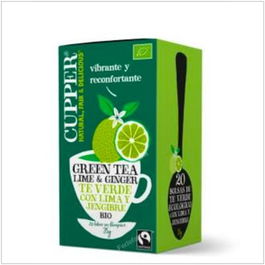 CUPPER Té Verde con Lima y Jengibre Infusión Bio 20 Bolsitas