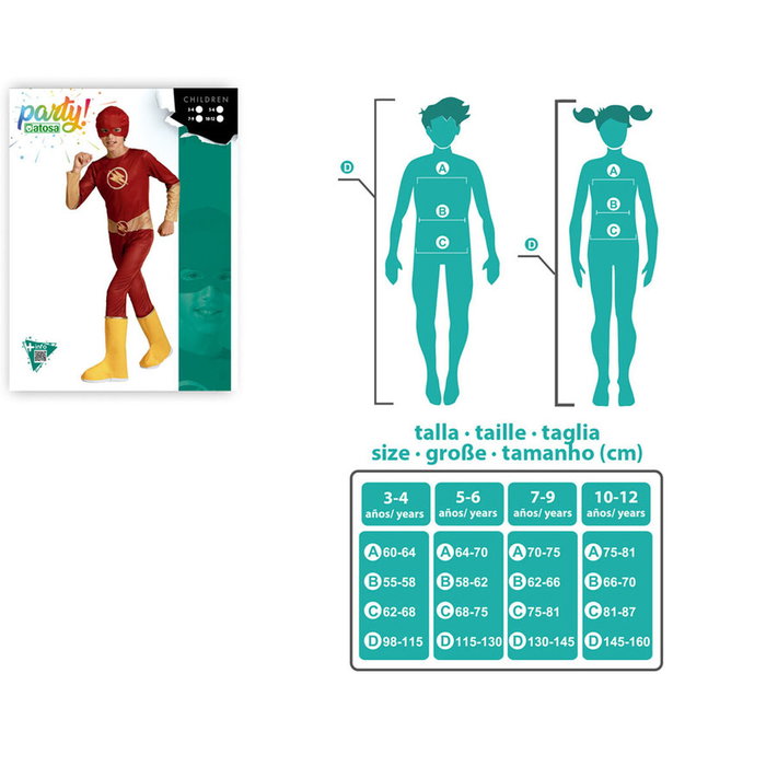 Disfraz Superhéroe Rojo con Máscara y Mono para Niño, Talla 5-6 Años Disfraz Superhéroe Rojo con Máscara y Mono para Niño, Talla 5-6 Años
