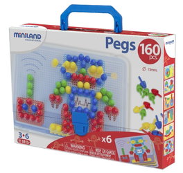 MINILAND Puzzle de Pegs de 160 piezas con 6 fichas