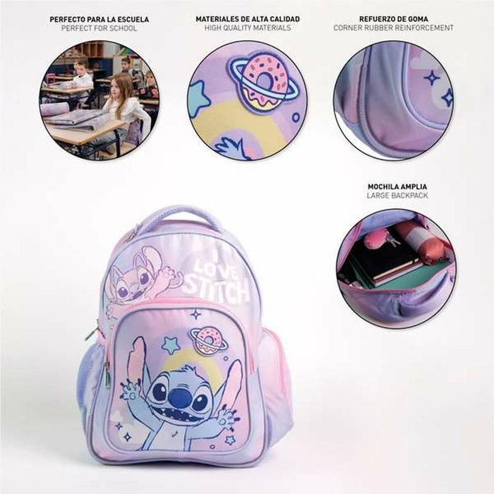 Cerdá Mochila Escolar Stitch Disney 42 cm Lilac