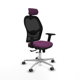 PIQUERAS Y CRESPO Silla de oficina Jorquera Morado/Negro con mecanismo Sincro/Traslack