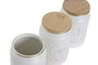 DKD Home Decor Set de Maceteros de Metal y Bambú Surtido 3 Unidades