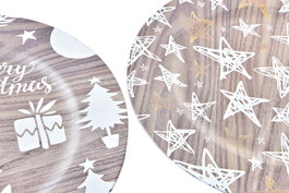 DKD Home Decor Centro Mesa Navidad Blanco Natural PP Estrellas 33 x 33 x 2 cm (12 Unidades)