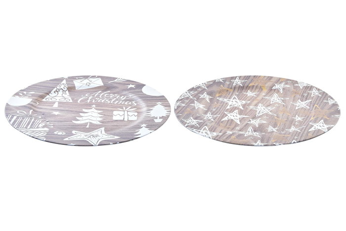 DKD Home Decor Centro Mesa Navidad Blanco Natural PP Estrellas 33 x 33 x 2 cm (12 Unidades)