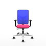 PIQUERAS Y CRESPO Silla de oficina Motilla con mecanismo Sincro/Traslack Rosa y Azul