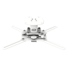 SMS Projector Precision CM F, Soporte de Montaje para Proyectores Pesados, Columna Universal Ajustable 110, 380 o 1000 mm con Cubierta de Techo Blanca, Incluye Portacables