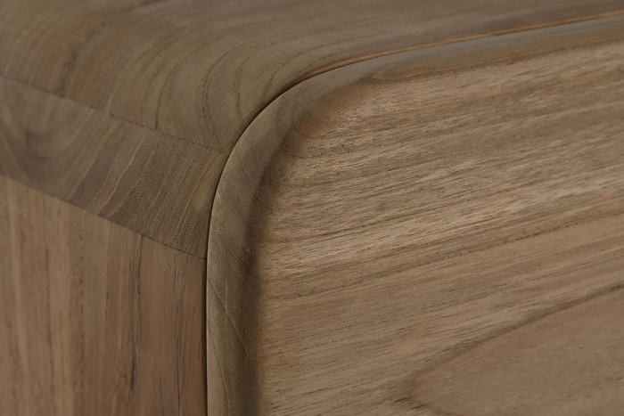 DKD Home Decor Mesita de Noche Balines Natural Teca 40 x 17 x 50 cm