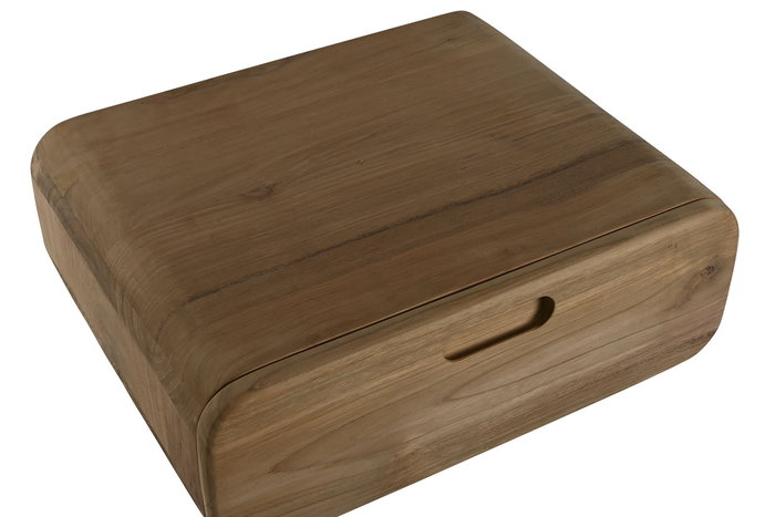 DKD Home Decor Mesita de Noche Balines Natural Teca 40 x 17 x 50 cm