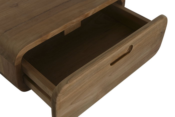 DKD Home Decor Mesita de Noche Balines Natural Teca 40 x 17 x 50 cm