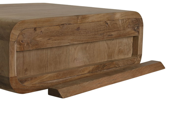 DKD Home Decor Mesita de Noche Balines Natural Teca 40 x 17 x 50 cm