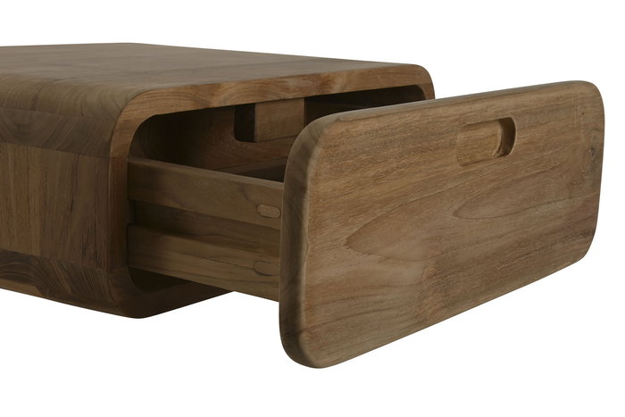 DKD Home Decor Mesita de Noche Balines Natural Teca 40 x 17 x 50 cm