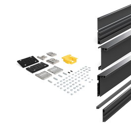 TERNO Kit Puertas Correderas Aluminio Negro Cepillado 2700x1000mm Acabado Negro Cepillado Y Blanco Referencias 1058.371/372