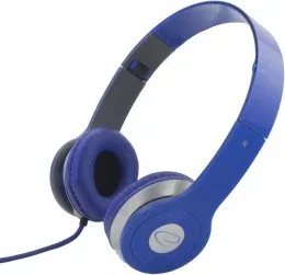 Esperanza EH145B Auriculares Diadema Circumaurales Alámbricos para Música, Color Azul, Longitud de Cable 3 m
