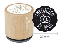 WOODIES BY COLOP Sello de Madera Ø30mm con Caucho Gris