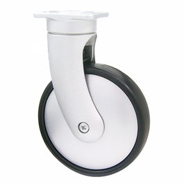 STAMPMATIC Giotto Pl 130 Rueda Giratoria Ø130 H185 Plástico Acabado Aluminio Ral 9006 Sin Freno