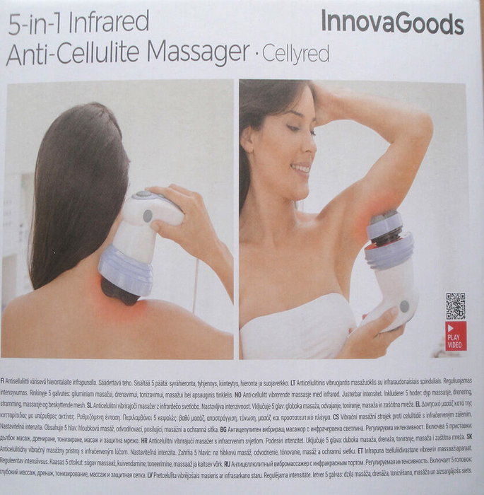 Innovagoods Cellyred Masajeador anticelulítico vibratorio con infrarrojos 5 en 1
