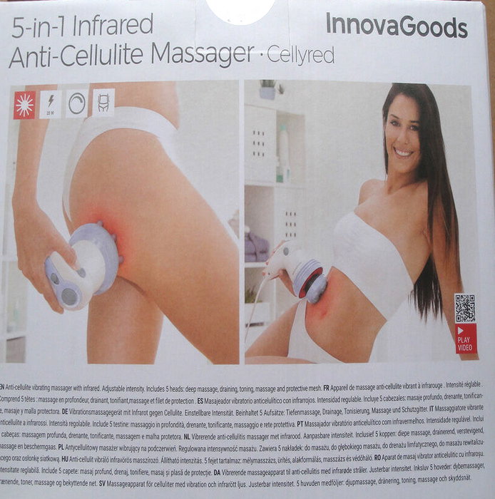 Innovagoods Cellyred Masajeador anticelulítico vibratorio con infrarrojos 5 en 1