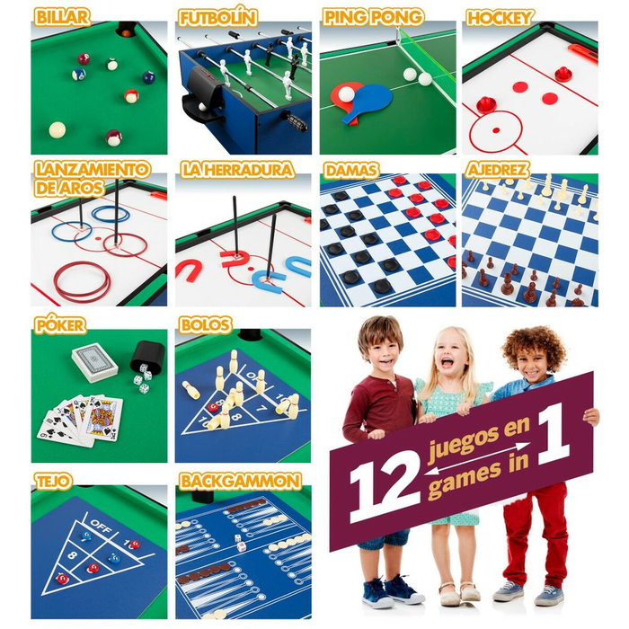 Color Baby Mesa Multijuegos 12 en 1 - 107x61 cm