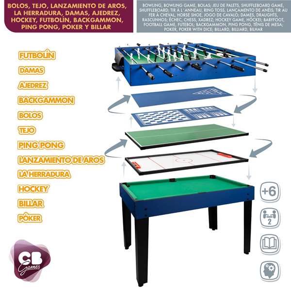 Color Baby Mesa Multijuegos 12 en 1 - 107x61 cm