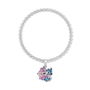 PEERS HARDY Pulsera Angel & Stitch Disney Plateada con Colgante Abrazándose