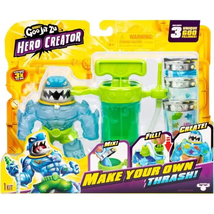 Heroes Of Goo Jit Zu Figura Hero Creator Thrash HER0630996427866 11cm - Kit de creación de texturas personalizadas