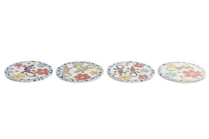 DKD Home Decor Salvamanteles de Dolomita Lagartija, Pack de 4 DKD Home Decor Salvamanteles de Dolomita Lagartija, Pack de 4