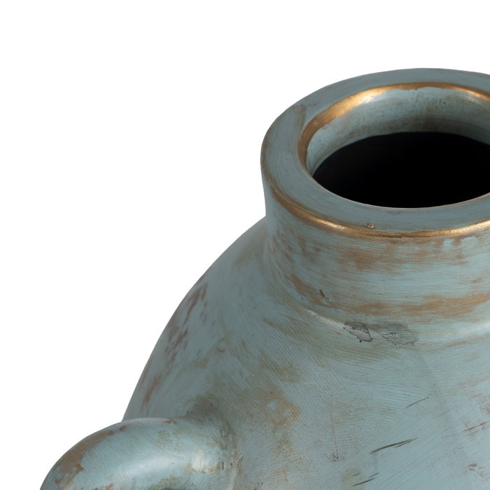 Jarrón Turquesa Terracota Decoración 29 X 31 X 40 cm