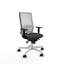 PIQUERAS Y CRESPO Silla de oficina Horna con mecanismo Sincro, Gris oscuro y Blanco