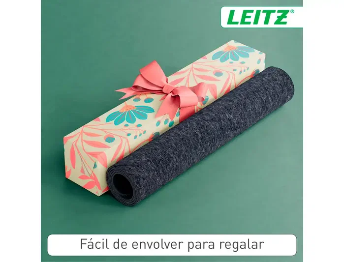 Leitz Alfombrilla de Sobremesa de Fieltro Grande, Gris, 70x36 cm, Superficie Suave y Antideslizante, Compatible con Ratones Ópticos y Láser