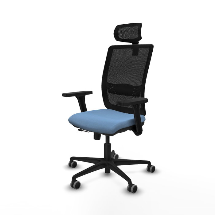 PIQUERAS Y CRESPO Silla de oficina Haches con mecanismo Sincro/Traslack Azul cielo y Negro PIQUERAS Y CRESPO Silla de oficina Haches con mecanismo Sincro/Traslack Azul cielo y Negro