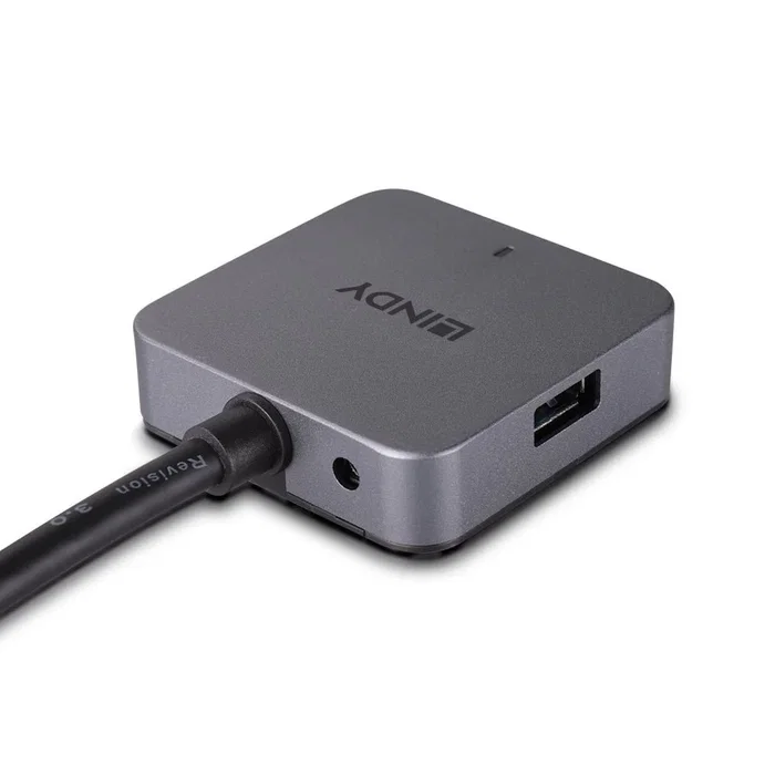 Lindy 43388 Hub USB 3.2 Gen 1 con 4 Puertos (2x Type-A, 2x Type-C) Negro y Gris Lindy 43388 Hub USB 3.2 Gen 1 con 4 Puertos (2x Type-A, 2x Type-C) Negro y Gris