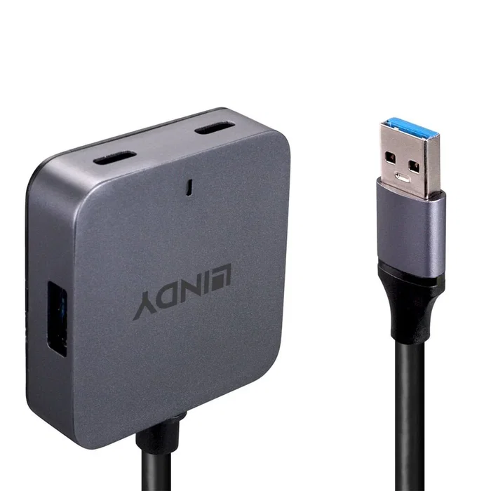 Lindy 43388 Hub USB 3.2 Gen 1 con 4 Puertos (2x Type-A, 2x Type-C) Negro y Gris Lindy 43388 Hub USB 3.2 Gen 1 con 4 Puertos (2x Type-A, 2x Type-C) Negro y Gris