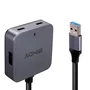 Lindy 43388 Hub USB 3.2 Gen 1 con 4 Puertos (2x Type-A, 2x Type-C) Negro y Gris