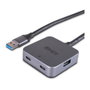 Lindy 43388 Hub de 4 puertos USB 3.2 Gen 1 (3.1 Gen 1), Negro y Gris