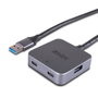 Lindy 43388 Hub USB 3.2 Gen 1 de 4 Puertos Tipo A, 5000 Mbit/s, Negro y Gris