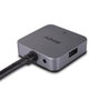 Lindy 43388 Hub USB 3.2 Gen 1 de 4 Puertos Tipo A, 5000 Mbit/s, Negro y Gris