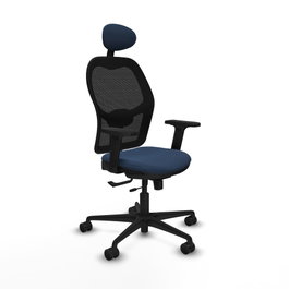 PIQUERAS Y CRESPO Silla de oficina Jorquera Azul marino/Negro con mecanismo Sincro/Traslack