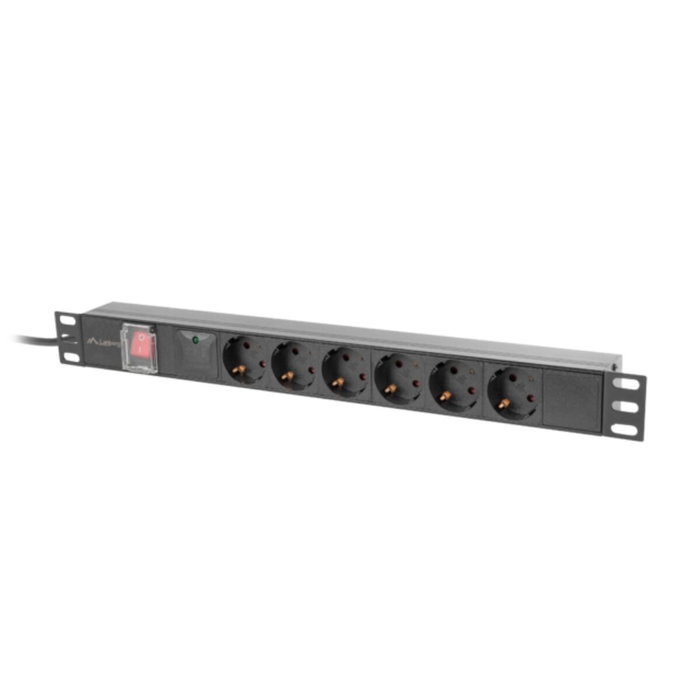 Lanberg PDU-06F-0200-BK Regleta 1U con 6 salidas AC Negro Lanberg PDU-06F-0200-BK Regleta 1U con 6 salidas AC Negro