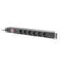 Lanberg PDU-06F-0200-BK Regleta 1U con 6 salidas AC Negro