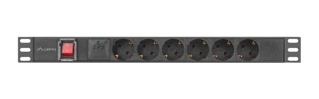 Lanberg PDU-06F-0200-BK Regleta 1U con 6 salidas AC Negro Lanberg PDU-06F-0200-BK Regleta 1U con 6 salidas AC Negro