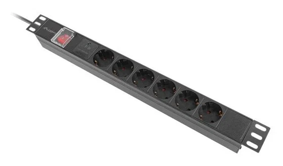 Lanberg PDU-06F-0200-BK Regleta 1U con 6 salidas AC Negro Lanberg PDU-06F-0200-BK Regleta 1U con 6 salidas AC Negro