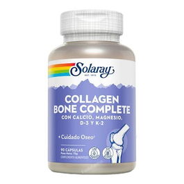SOLARAY Bone Complete 90Cap.Veg. Colágeno para Huesos y Articulaciones con Calcio y Vitamina D3 Vegano