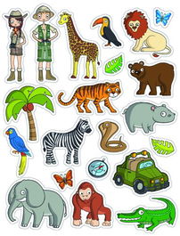 Gomets Apli Tematicos Bolsa 3H Removibles La Selva 63 Uds. (11433) (Set de 5)