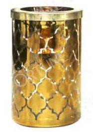 DKD Home Decor Portavelas de Cristal y Metal Dorado 10x10x15 cm