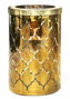 DKD Home Decor Portavelas de Cristal y Metal Dorado 10x10x15 cm